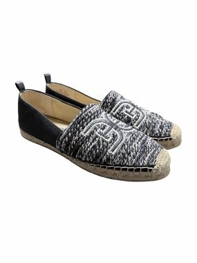 Sam Edelman Khloe Women’s Fabric & Leather Black and Tan Espadrilles Size 10M